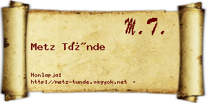 Metz Tünde névjegykártya