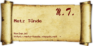 Metz Tünde névjegykártya